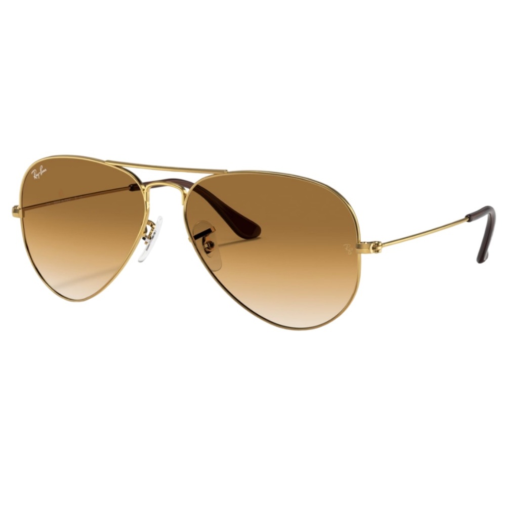 Ray-Ban Gold and Brown Aviator Sunglasses 55 mm